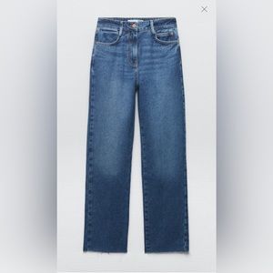 Zara high rise straight jeans